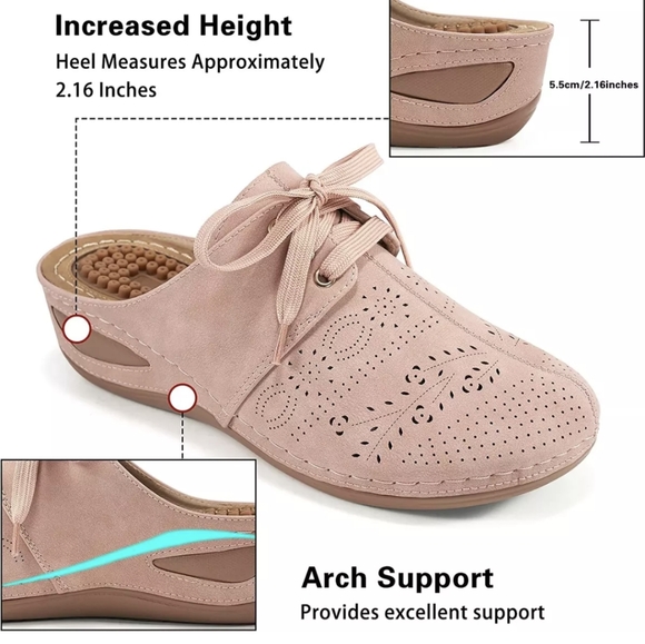 Ecetana Mules for Women Slip on Clogs Shoes with Arch Support Casual Summer - Picture 10 of 13